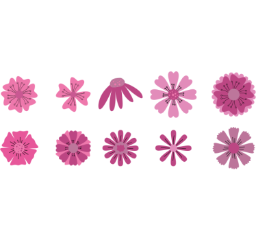 Sierlijke roze bloemen fiets sticker - TenStickers