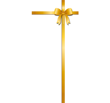 Deur gouden lint kerst sticker - TenStickers