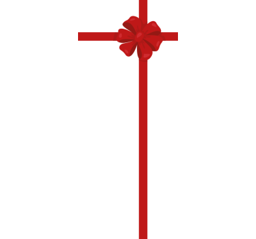 Rood cadeaulint voor deuren kerst sticker - TenStickers