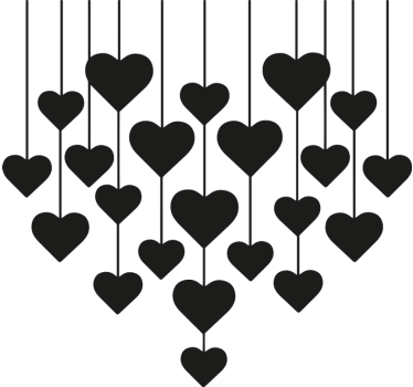 Hangende harten valentijnsdag sticker - TenStickers