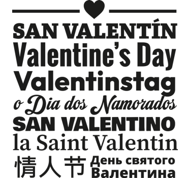Valentijnsdag talen sticker - TenStickers