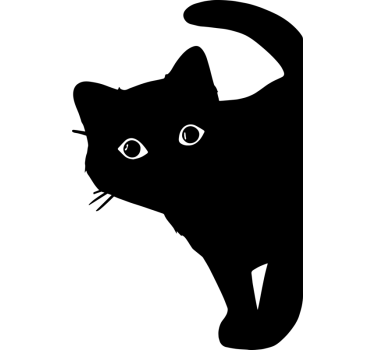 Nieuwsgierige kat autosticker - TenStickers