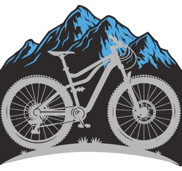 Blauwe berg fiets sticker - TenStickers