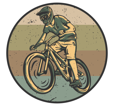 Vintage-look fiets sticker - TenStickers