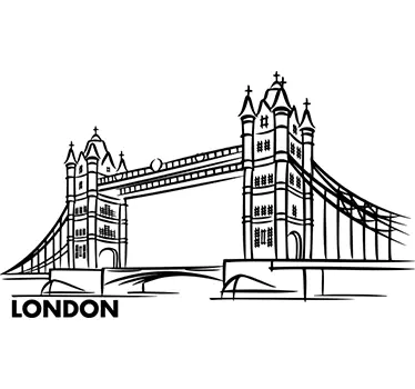 Muursticker getekende london bridge - TenStickers