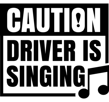 Voorzichtig bestuurder zingt autosticker - TenStickers