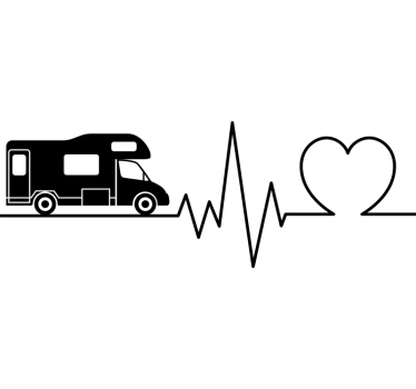 Hartslag caravan sticker - TenStickers
