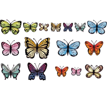 Gekleurde vlinders raamsticker - TenStickers