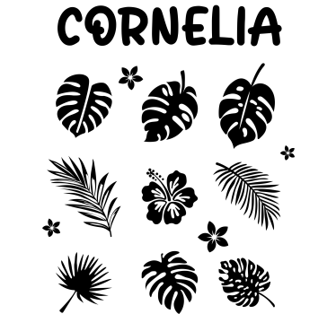 Bloemen en tropische planten raamsticker - TenStickers