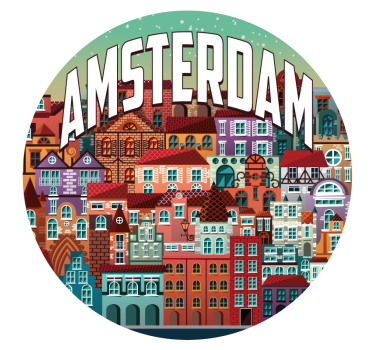 Amsterdamse huizen autosticker - TenStickers