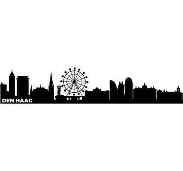 Silhouet van den haag sticker landen en steden - TenStickers