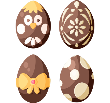 Chocolade paaseieren etalage sticker - TenStickers