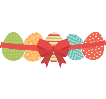Paaseieren en lint etalage sticker - TenStickers