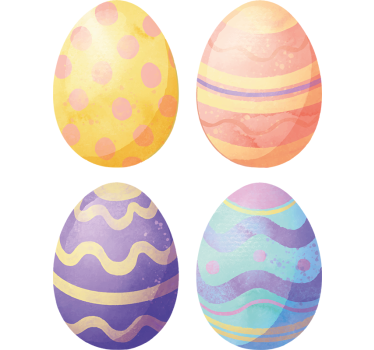 Aquarel eieren etalage sticker - TenStickers