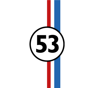 herbie nummer autosticker - TenStickers