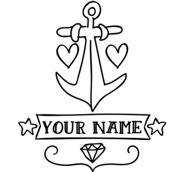 Muursticker Anker met jou naam! - TenStickers