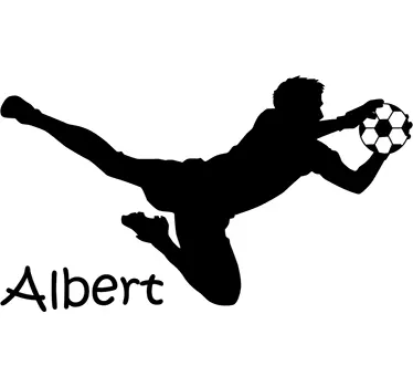 Muursticker voetbal keeper met naam - TenStickers