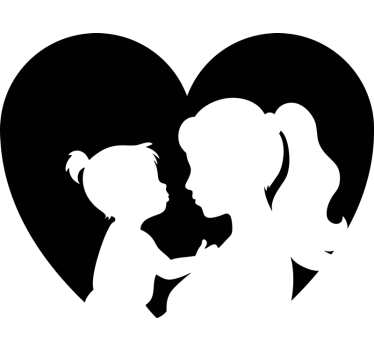 Moederhart silhouet etalage sticker - TenStickers