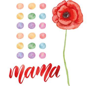 Moeder met rode klaproos etalage sticker - TenStickers