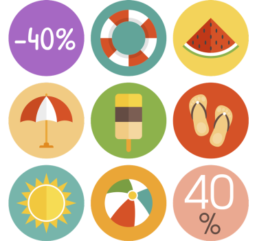 Kleurrijke zomerkortingen korting sticker - TenStickers