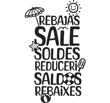 Zomertalen korting sticker - TenStickers