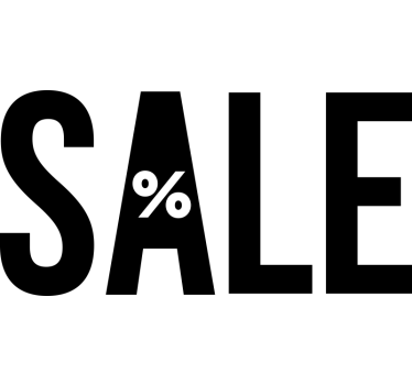 Grote letters korting sticker - TenStickers