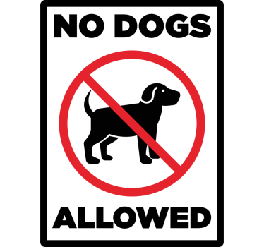no dog allowed sign etalage sticker - TenStickers