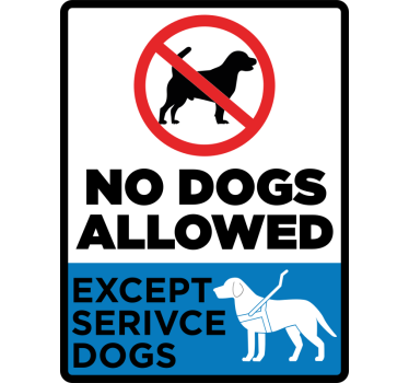 No dogs allowed except service dogs etalage sticker - TenStickers