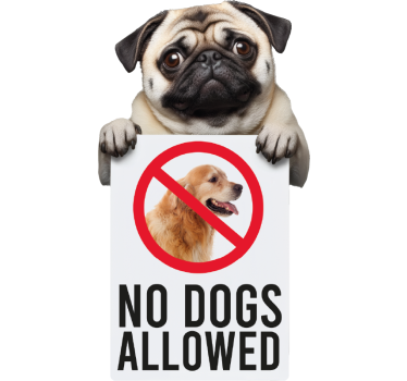 no dogs allowed sign funny etalage sticker - TenStickers