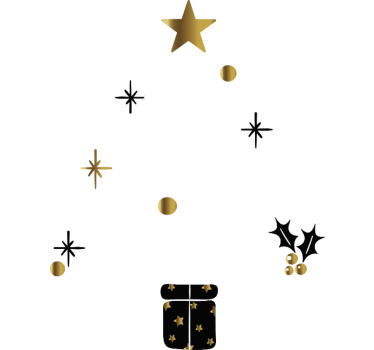 Kerstboom in verschillende talen etalage sticker - TenStickers