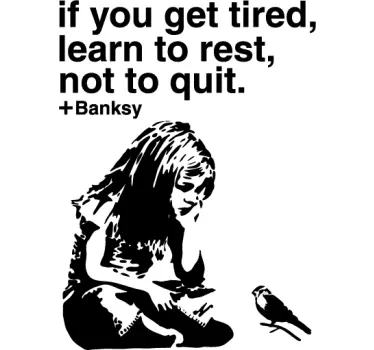 Tekst sticker Banksy rest not to quit - TenStickers