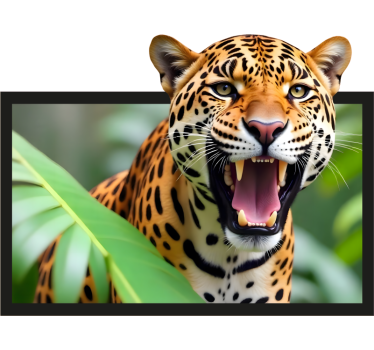 Luipaard in een frame sticker met visuele effecten - TenStickers