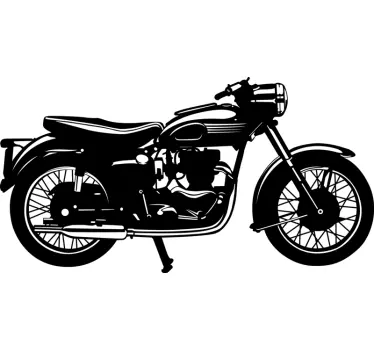 Muursticker motor klassiek silhouette - TenStickers
