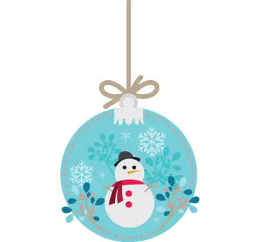Sticker sneeuwpop in kerstbal - TenStickers