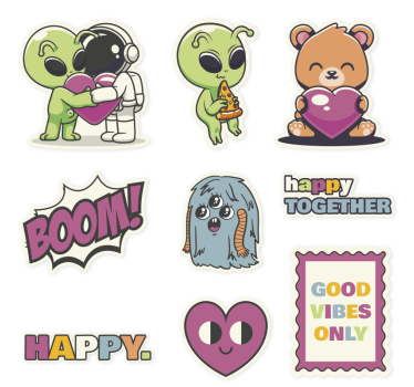 Willekeurige stickerset fiets sticker - TenStickers