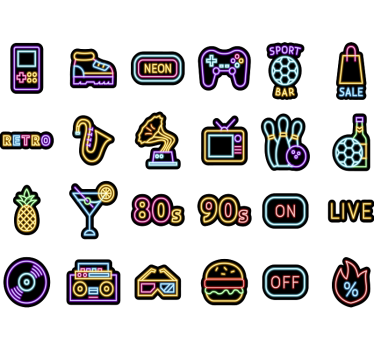 Neonset fiets sticker - TenStickers