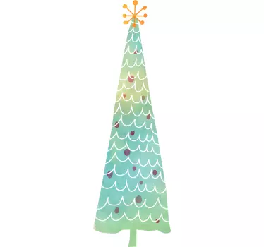 Kerstboom sticker kleurig - TenStickers