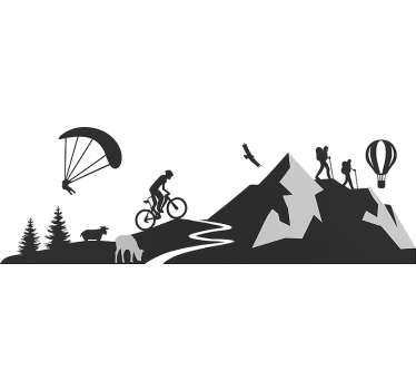 Alle bergsporten caravan sticker - TenStickers
