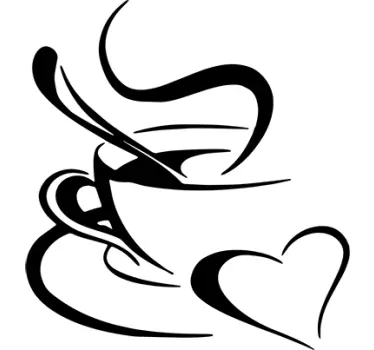 Muursticker koffie hartje - TenStickers