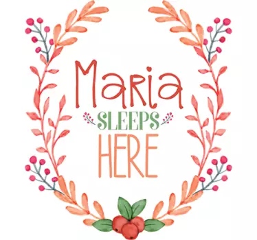 Deursticker naam sleeps here - TenStickers