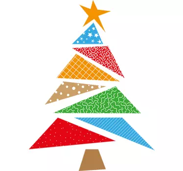 Sticker kerstboom kleuren - TenStickers