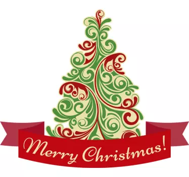 Sticker kerstboom merry christmas - TenStickers