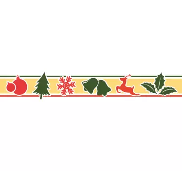 Muursticker kerst stickerrand - TenStickers