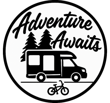 Het tekstavontuur wacht! caravan sticker - TenStickers