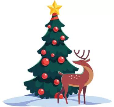 Sticker kerstboom hert - TenStickers
