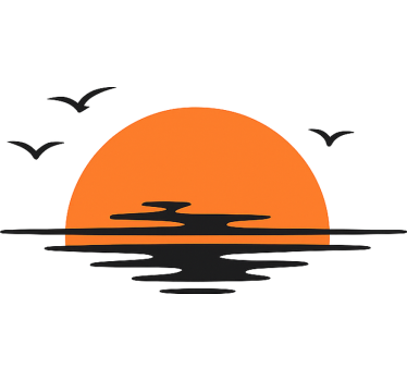Esthetische zonsondergang caravan sticker - TenStickers