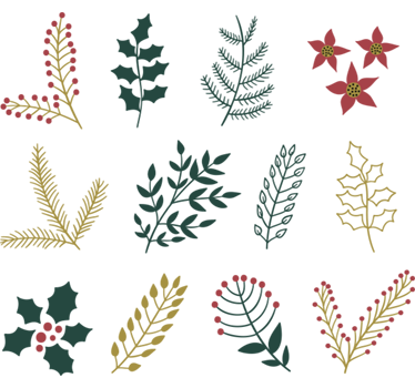 Stickers kerst plantaardige figuurtjes - TenStickers
