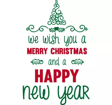 Sticker merry christmas lied - TenStickers