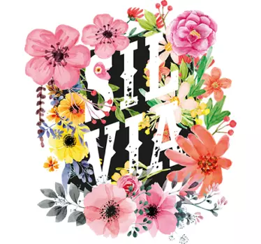 Sticker naam bloemen - TenStickers