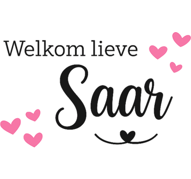 Gepersonaliseerde harten geboorte raamsticker - TenStickers